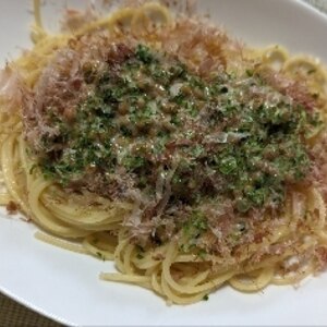 納豆バター鰹節スパゲッティ